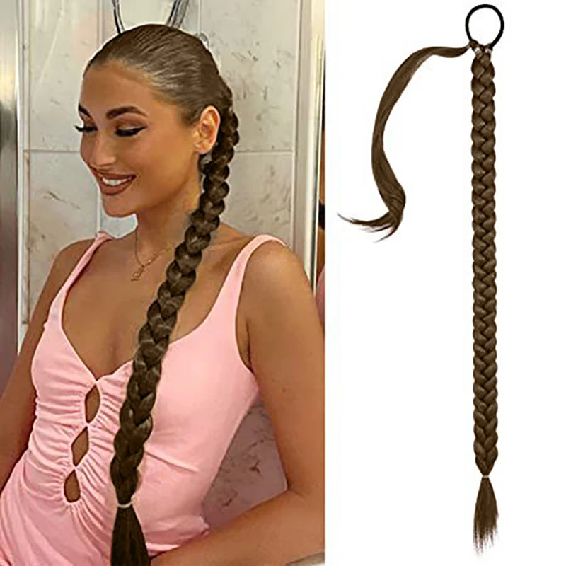 Synthetic Braided Ponytail Extensions Long Black Hairpiece Pony Tail With Hair Tie For Women High Temperature Fiber
Synthetic Braided Ponytail Extensions Long Black Hairpiece Pony Tail With Hair Tie For Women High Temperature Fiber