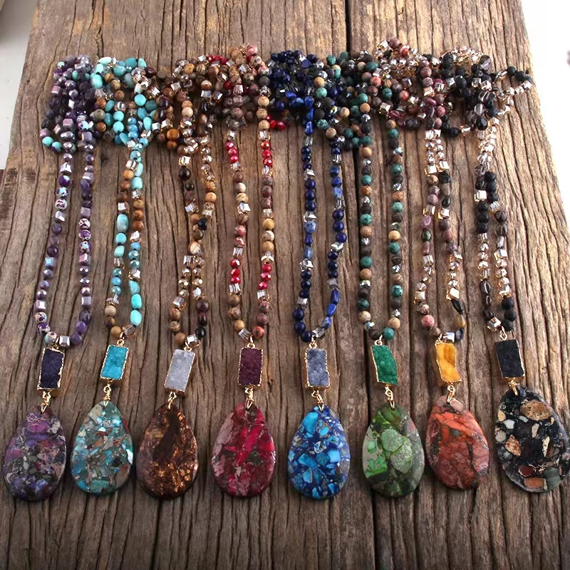 MD Fashion Bohemian Jewelry Natural Random Shape Stones With Druzy Links Semi Precious Pendant Necklaces For Women Boho Gift
MD Fashion Bohemian Jewelry Natural Random Shape Stones With Druzy Links Semi Precious Pendant Necklaces For Women Boho Gift