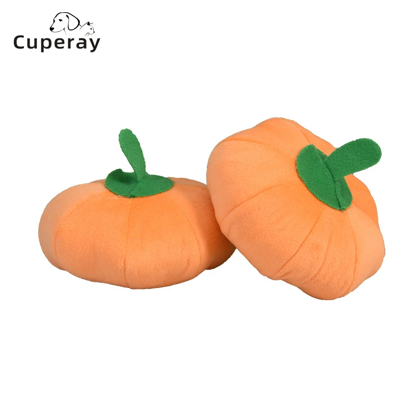 

Dog Chew Toy Pumpkin Cartoon Shape Pet Plush Squeak Puppy Soft Bite Resistant Clean Teeth Cats Interactive Playing Toys Supplies