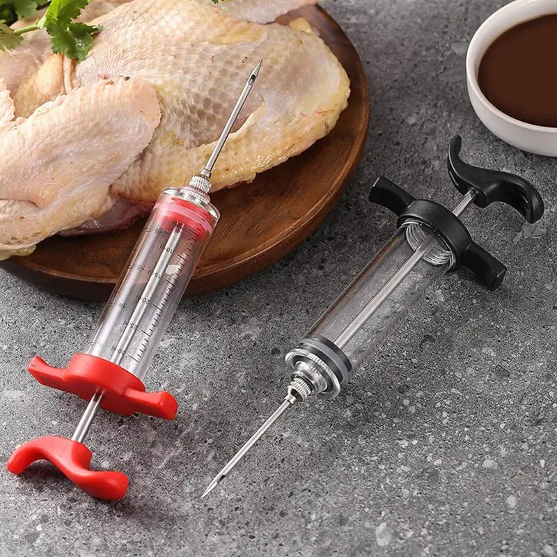 

BBQ Meat Injector Turkey Baster Syringe Stainless Steel Needle Marinade Injector Turkey Chicken Syringe Sauce Injection BBQ Tool