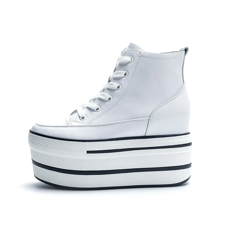 Women's High Top Sneakers Casual Leather Lace up Boots Sneakers For Woman Spring Autumn Shoes High Heels Sneaker Shoes
Women's High Top Sneakers Casual Leather Lace up Boots Sneakers For Woman Spring Autumn Shoes High Heels Sneaker Shoes