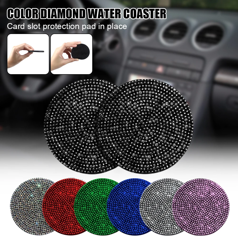2pcs Universal Car Cup Holder Pad Non-Slip Bling Kit Crystal Shiny Rhinestones Coaster PVC Bottle Holder Decor Accessories
2pcs Universal Car Cup Holder Pad Non-Slip Bling Kit Crystal Shiny Rhinestones Coaster PVC Bottle Holder Decor Accessories