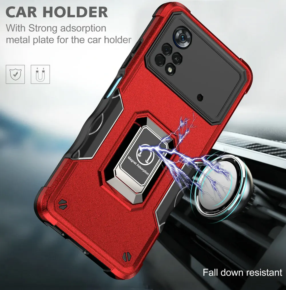 POCO X4 PRO 5G Case Shockproof Armor Metal Ring Stand Holder For Xiaomi POCO M4 PRO 4G 2022 PC+ Silicone Bumper Cover Casing
POCO X4 PRO 5G Case Shockproof Armor Metal Ring Stand Holder For Xiaomi POCO M4 PRO 4G 2022 PC+ Silicone Bumper Cover Casing