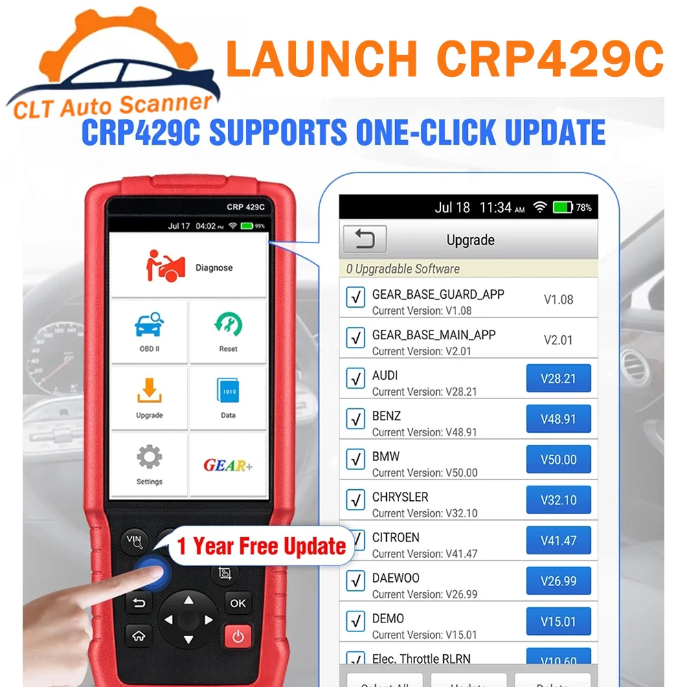 Диагностический сканер LAUNCH X431 CRP429C OBD2, прибор для диагностики автомобиля, для двигателя/ABS/SRS/AT 4, с 15 функциями сброса, PK CRP129/CRP123
Диагностический сканер LAUNCH X431 CRP429C OBD2, прибор для диагностики автомобиля, для двигателя/ABS/SRS/AT 4, с 15 функциями сброса, PK CRP129/CRP123