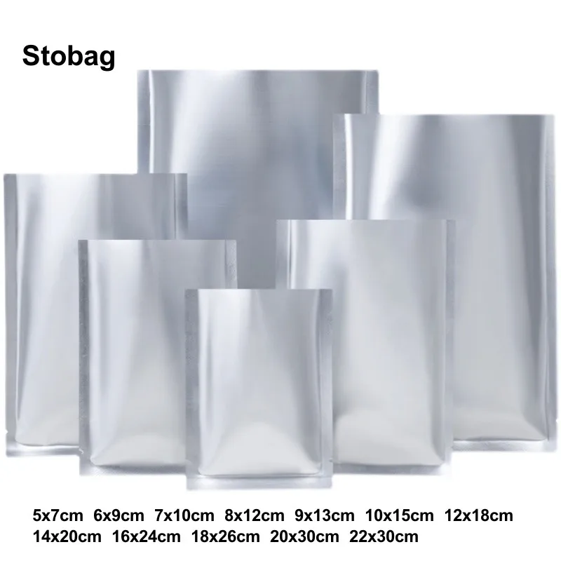 StoBag 100pcs Matte Sliver Open Top Food Sealed Bag Aluminum Foil Storage Vacuum Small for Candy Mask Powder Package Pouch Logo
StoBag 100pcs Matte Sliver Open Top Food Sealed Bag Aluminum Foil Storage Vacuum Small for Candy Mask Powder Package Pouch Logo