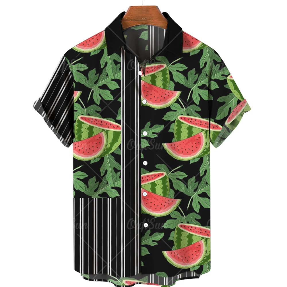 2022 Men's Casual Hawaiian Shirt Fruit Watermelon Print Short Sleeve Shirt 5xl Beach Breathable Top
2022 Men's Casual Hawaiian Shirt Fruit Watermelon Print Short Sleeve Shirt 5xl Beach Breathable Top