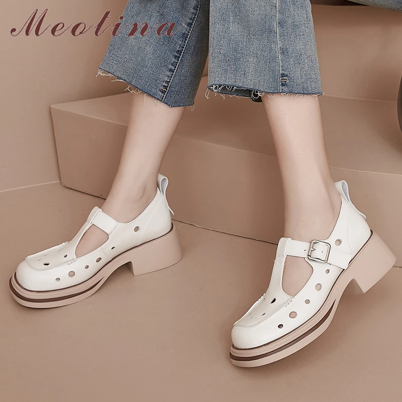 Meotina Women Genuine Leather Round Toe Platform Thick Mid Heel Cut-Out Pumps Ladies Fashion Casual Heels Beige Brown Shoes
Meotina Women Genuine Leather Round Toe Platform Thick Mid Heel Cut-Out Pumps Ladies Fashion Casual Heels Beige Brown Shoes