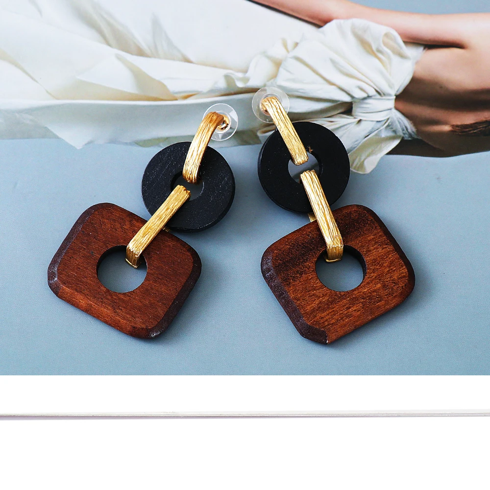 New Arrival Vintage Wood Geometric Earrings Wholesale Handmade Drop Earring Fine Jewelry Accessories For Women Gift
New Arrival Vintage Wood Geometric Earrings Wholesale Handmade Drop Earring Fine Jewelry Accessories For Women Gift