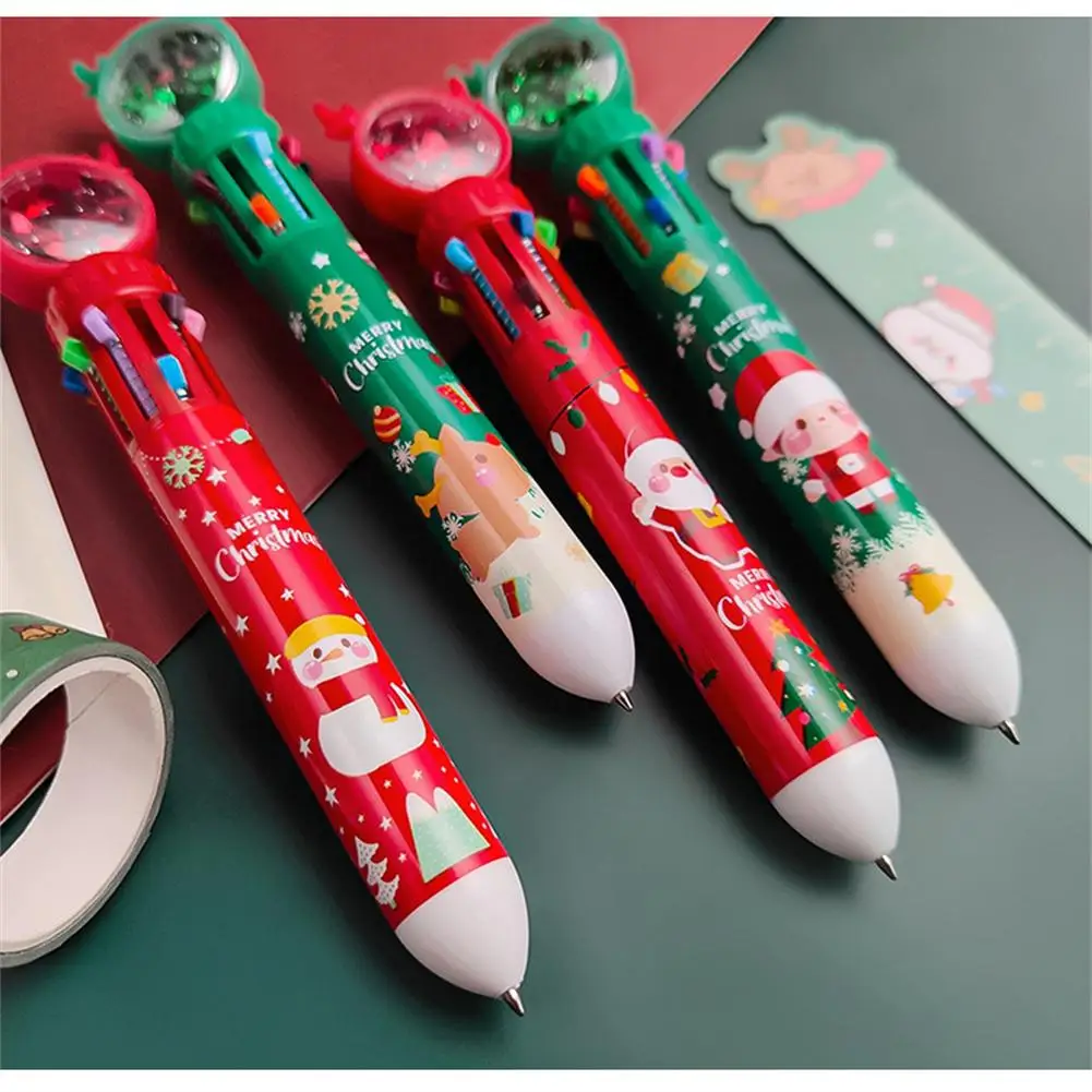 Student Christmas Ballpoint Pen 0.5mm 10-in-1 Colored Press-type Pens Children Xmas Gifts Office School Supplies Stationery
Student Christmas Ballpoint Pen 0.5mm 10-in-1 Colored Press-type Pens Children Xmas Gifts Office School Supplies Stationery