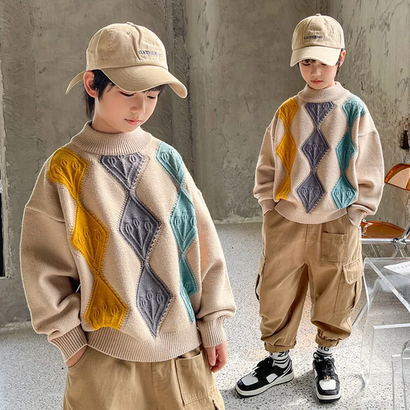 Boys Sweater Autumn Winter Children Knitted Warm Pullover Sweaters Fashion Kids Long Sleeve Tops Teen Clothes 4 6 7 8 10 12 14 Y
Boys Sweater Autumn Winter Children Knitted Warm Pullover Sweaters Fashion Kids Long Sleeve Tops Teen Clothes 4 6 7 8 10 12 14 Y
