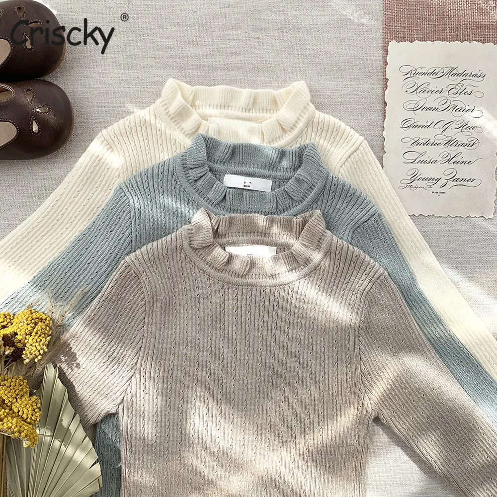 Criscky Girls Casual Knitted Children Sweaters 2022 Autumn Baby Girls Bottom Sweater Solid Soft Cotton Clothing for Kids
Criscky Girls Casual Knitted Children Sweaters 2022 Autumn Baby Girls Bottom Sweater Solid Soft Cotton Clothing for Kids