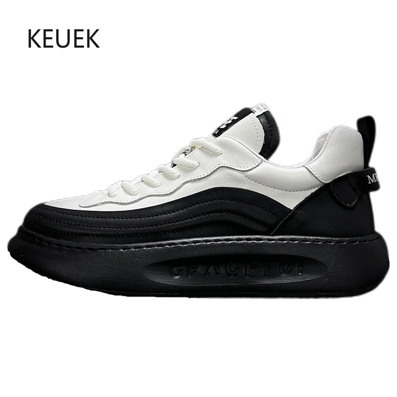 

New Luxury Casual Men Shoes Spring Autumn Fashion Thick Sole Genuine Leather Sport Shoes Male Sneakers Derby Moccasins 5A