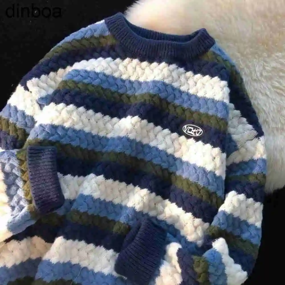 Korean Fashion Clothing Y2k Stripe Sweaters Men Outwear Clothing Warm Pullover Sweater Casual Top Men Streetwear Autumn Winter
Korean Fashion Clothing Y2k Stripe Sweaters Men Outwear Clothing Warm Pullover Sweater Casual Top Men Streetwear Autumn Winter