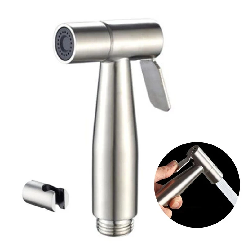 

Handheld Toilet Bidet Faucet Sprayer Stainless Steel Bathroom Hand Bidet Spraye Set Toilet Self Cleaning Shower Head No Punch