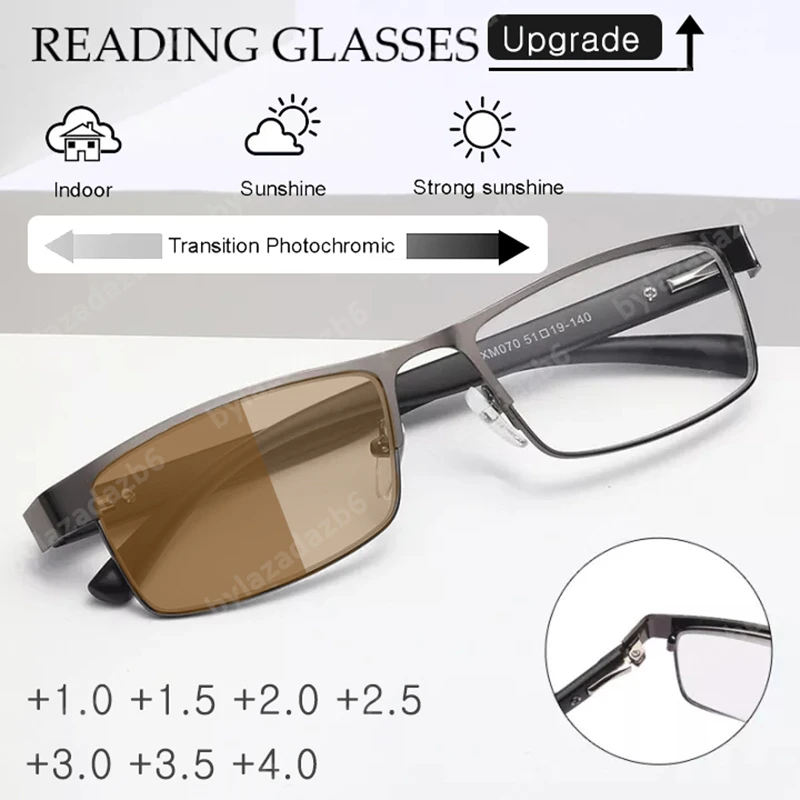 Photochromic Glasses Men Reading Glasses Metal Frame Optical +1.0 To + 4.0 Presbyopia Glasses 2023 Anti Blue Light Eyeglasses
Photochromic Glasses Men Reading Glasses Metal Frame Optical +1.0 To + 4.0 Presbyopia Glasses 2023 Anti Blue Light Eyeglasses