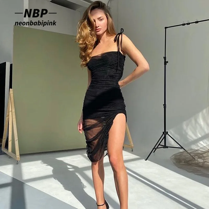 NEONBABIPINK Black Party Dress Elegant Sexy Asymmetrical Hem Ruched Mesh Backless Bodycon Dresses Summer 2022 N85-DG23
NEONBABIPINK Black Party Dress Elegant Sexy Asymmetrical Hem Ruched Mesh Backless Bodycon Dresses Summer 2022 N85-DG23