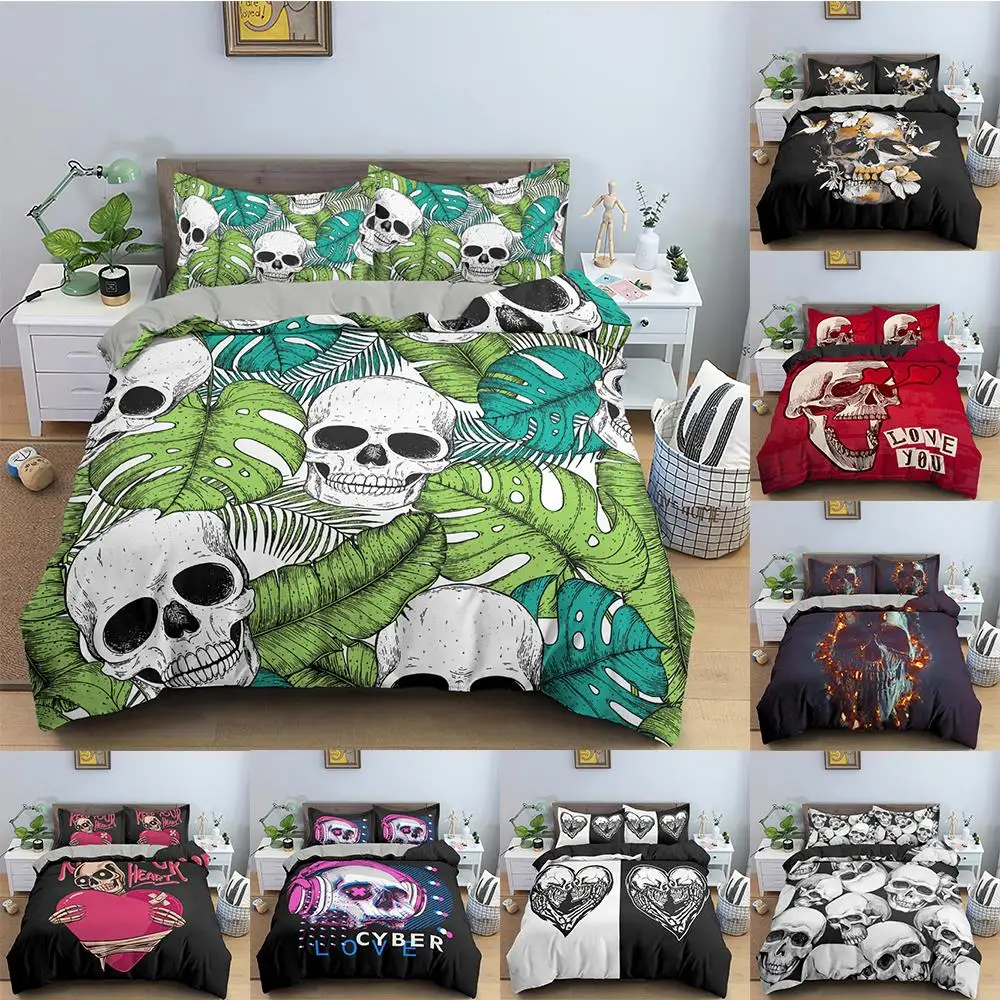 Skull Pattern Bedding Set For Bedroom Soft Cozy Duvet Cover Set Luxury Single Twin King Size Quilt Covers Home Textile 2/3 PCS
Skull Pattern Bedding Set For Bedroom Soft Cozy Duvet Cover Set Luxury Single Twin King Size Quilt Covers Home Textile 2/3 PCS
