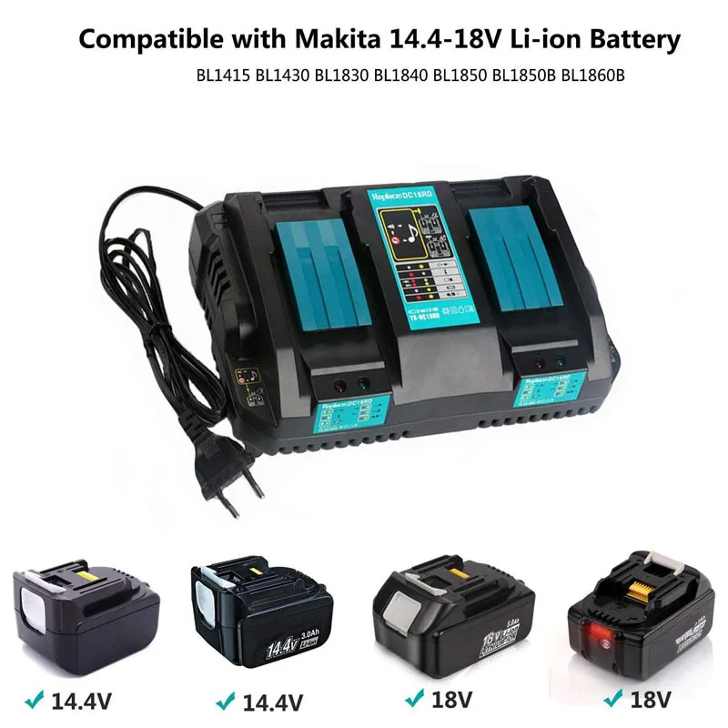 Горячее предложение двойное зарядное устройство для Makita 4A зарядный ток 14,4 в 18 в BL1830 BL1815 Bl1430 BL1420 DC18RC DC18RD DC18RA электроинструмент
Горячее предложение двойное зарядное устройство для Makita 4A зарядный ток 14,4 в 18 в BL1830 BL1815 Bl1430 BL1420 DC18RC DC18RD DC18RA электроинструмент