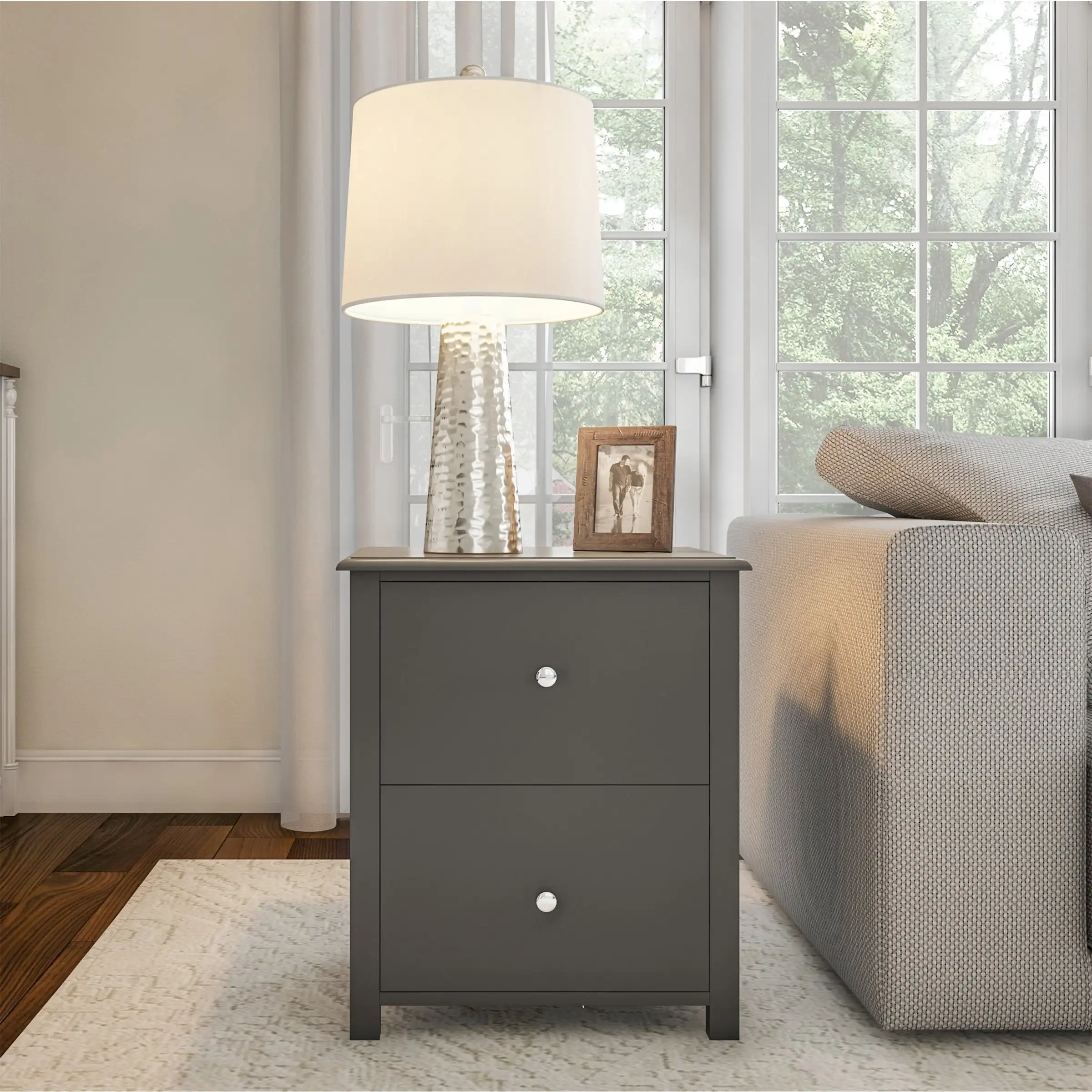 2-Drawer End Table – Slate Gray Traditional Nightstand Cabinet bedroom furniture
2-Drawer End Table – Slate Gray Traditional Nightstand Cabinet bedroom furniture