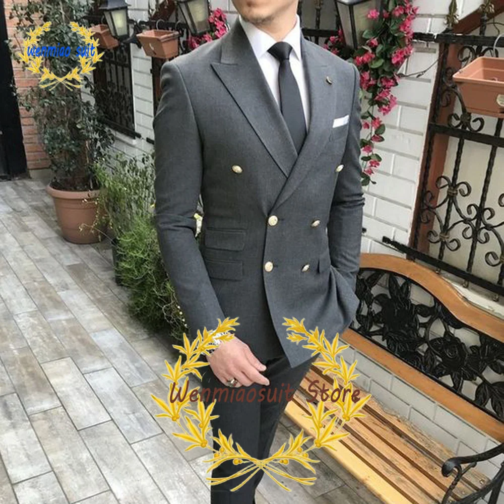 Men's Suit Double Breasted Jacket Pants 2 Piece Wedding Tuxedo Point Lapel Blazer Set Groom Slim Fit Outfit
Men's Suit Double Breasted Jacket Pants 2 Piece Wedding Tuxedo Point Lapel Blazer Set Groom Slim Fit Outfit