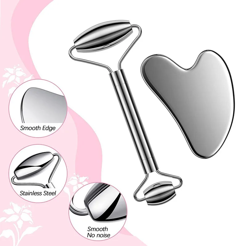 Stainless Steel Face Roller Gua Sha Scraping Massage Scraper Ice Facial Guasha Board Lifting Face Neck Massager Beauty Tool
Stainless Steel Face Roller Gua Sha Scraping Massage Scraper Ice Facial Guasha Board Lifting Face Neck Massager Beauty Tool