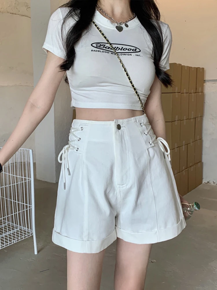 Ailegogo New Summer Women High Waist Lace Up Bandage Loose Denim Shorts Casual Female Button Wide Leg Jeans Shorts Bottoms
Ailegogo New Summer Women High Waist Lace Up Bandage Loose Denim Shorts Casual Female Button Wide Leg Jeans Shorts Bottoms