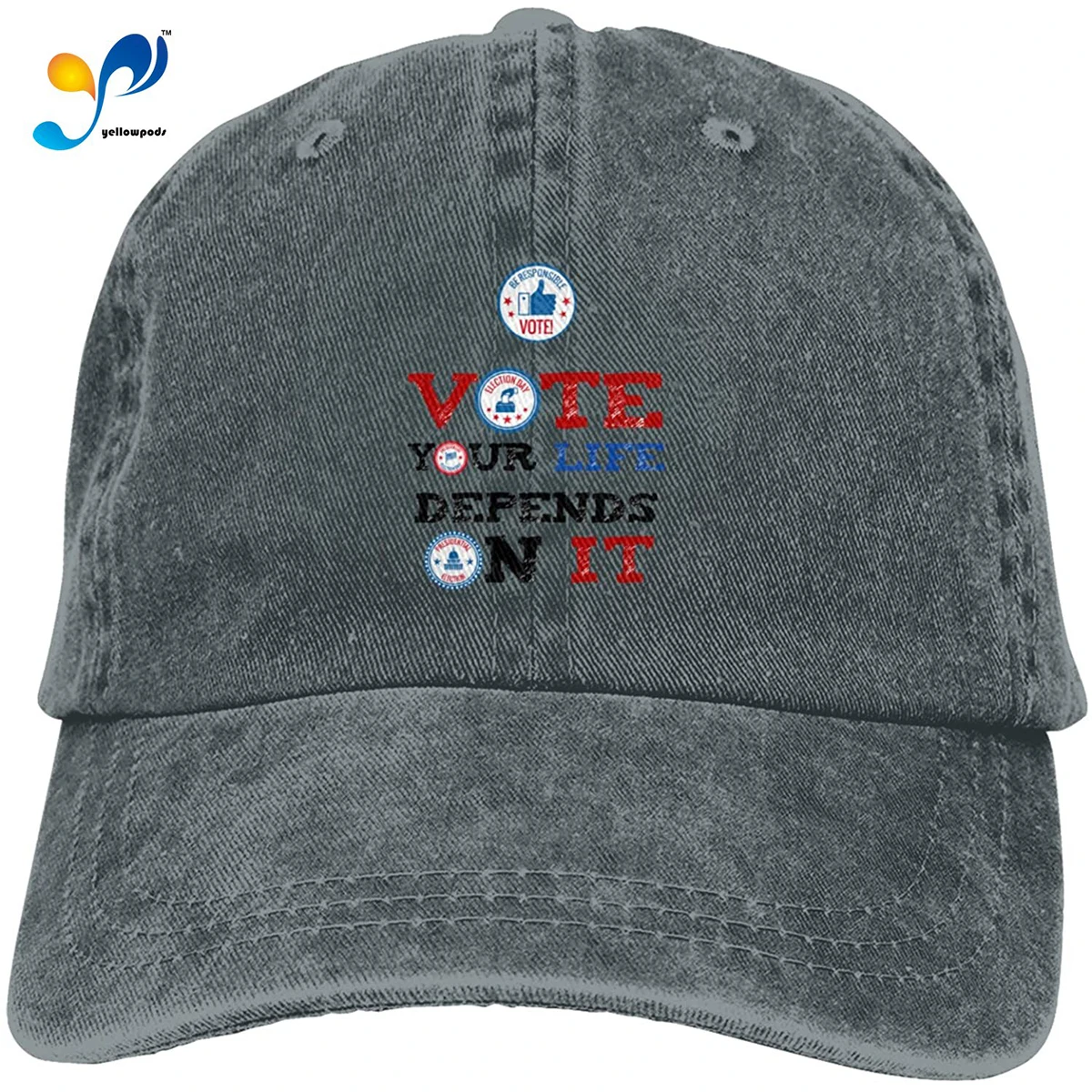 

Vote Your Life Depends On It Baseball Caps Cotton Dad Hat Adjustable Sandwich Hat,Deep Heather
