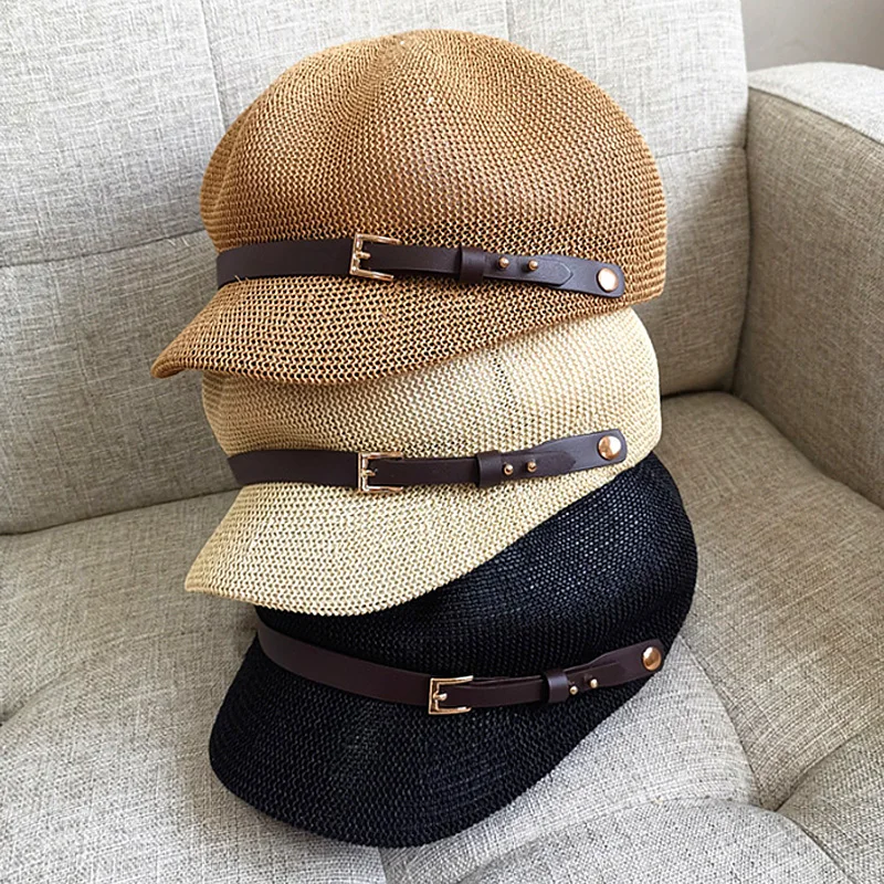 Octagonal Cap Straw Hat Women Summer Thin Knitted Mesh Breathable Beret Solid Color Sunscreen Outdoor Outing Fashion Cap
Octagonal Cap Straw Hat Women Summer Thin Knitted Mesh Breathable Beret Solid Color Sunscreen Outdoor Outing Fashion Cap