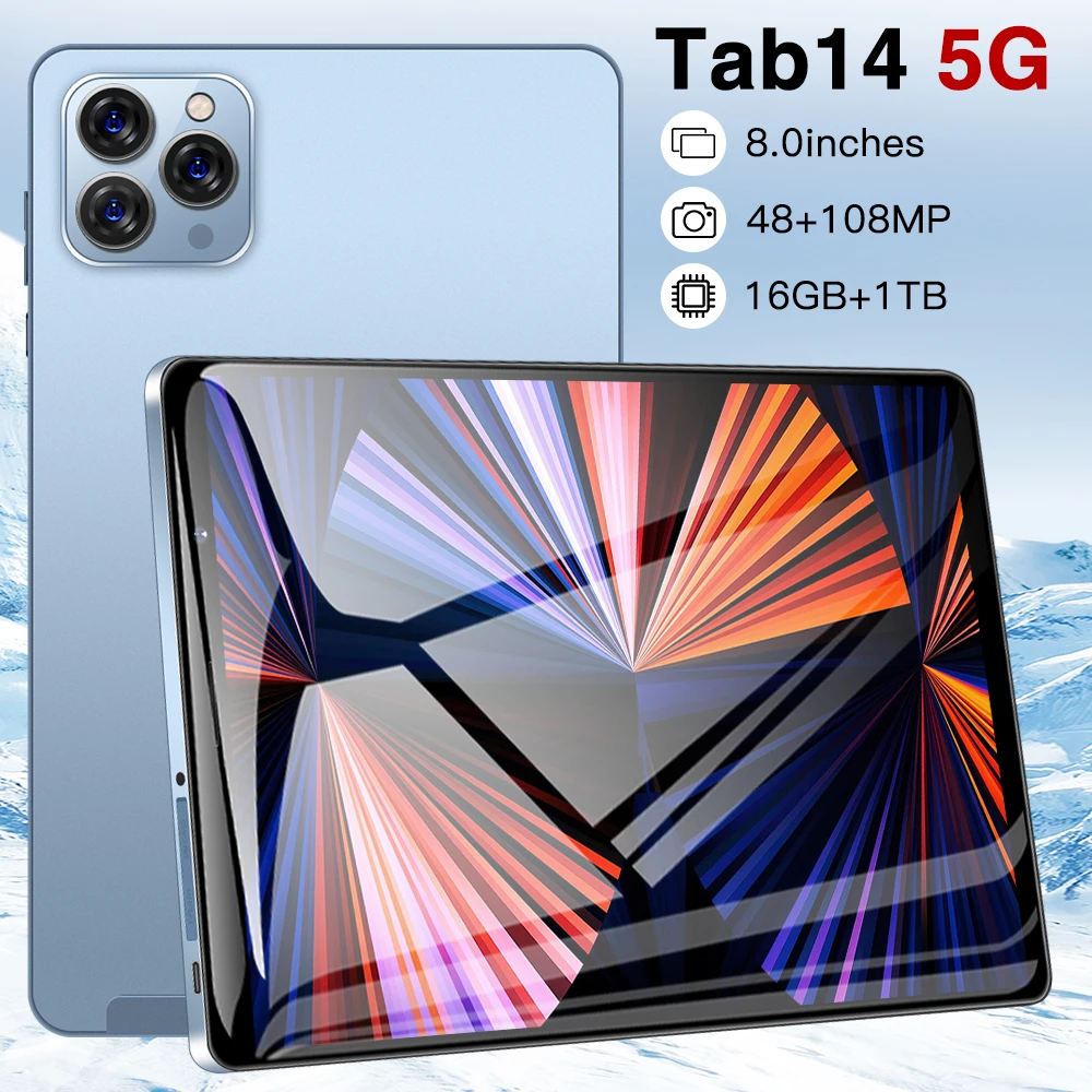 Original Brand TAB14 8Inch Android12 16GB +1TB Tablet PC Bluetooth Deca Core Google Play WPS 5G Dual Sim Card WIFI IPAD
Original Brand TAB14 8Inch Android12 16GB +1TB Tablet PC Bluetooth Deca Core Google Play WPS 5G Dual Sim Card WIFI IPAD