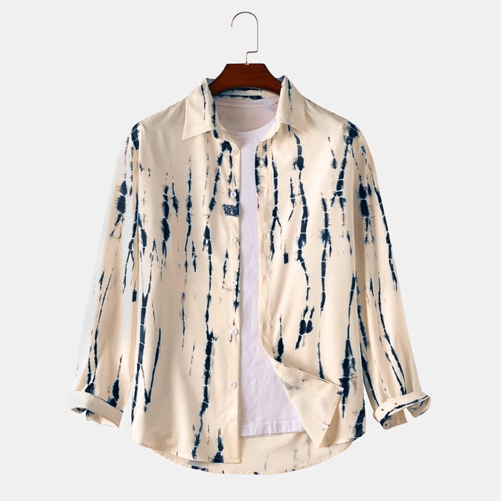 Fitted Formal Dress Male Autumn Casual Tie Dyed Print Shirt Turn Down Collar Long Sleeve Casual Shirt Blouse Mens Undershirt
Fitted Formal Dress Male Autumn Casual Tie Dyed Print Shirt Turn Down Collar Long Sleeve Casual Shirt Blouse Mens Undershirt