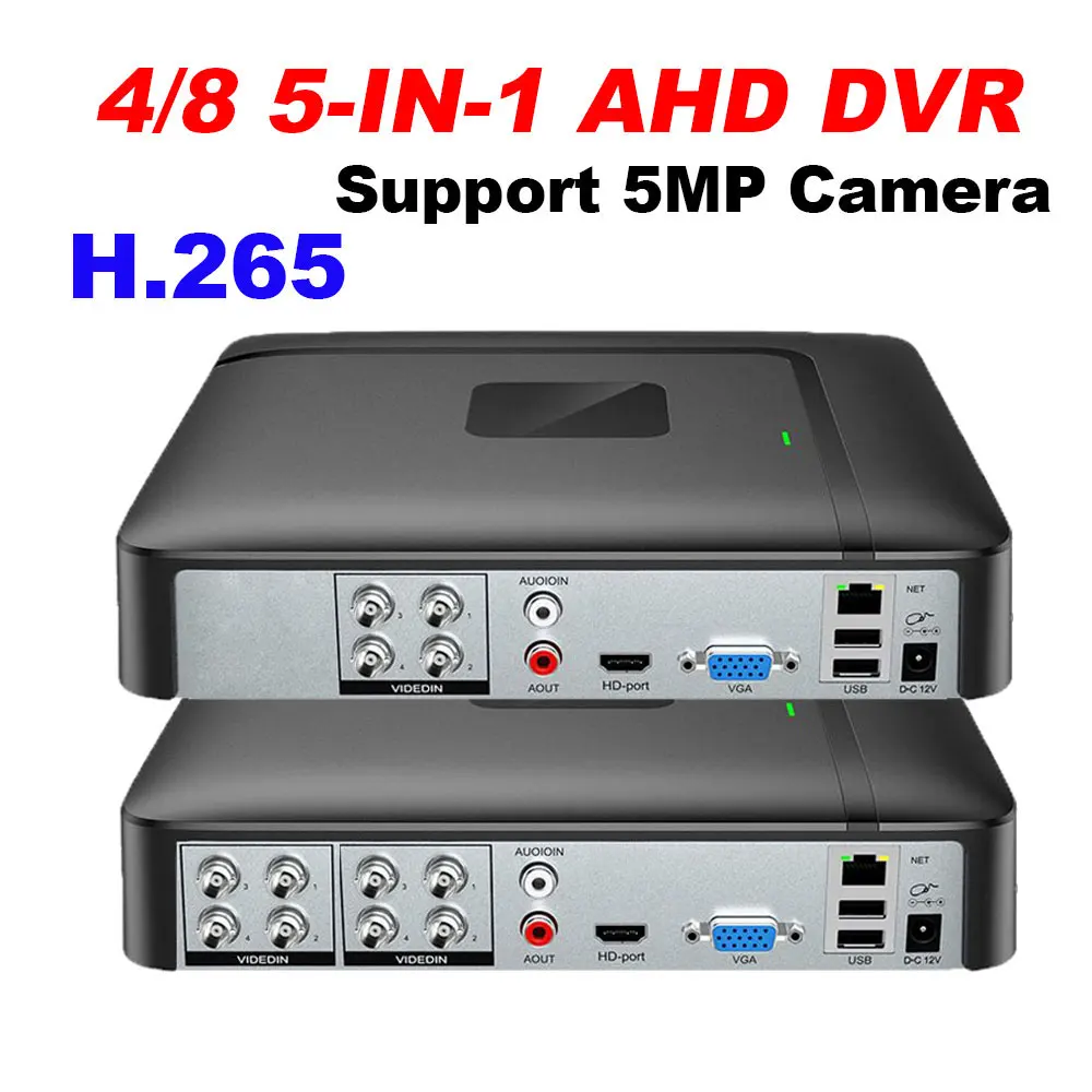 

4CH 8CH 5MP 5 in 1 DVR Video Recorder for 5MP AHD TVI CVI Analog HD IP Camera P2P NVR CCTV System Mini DVR H.265