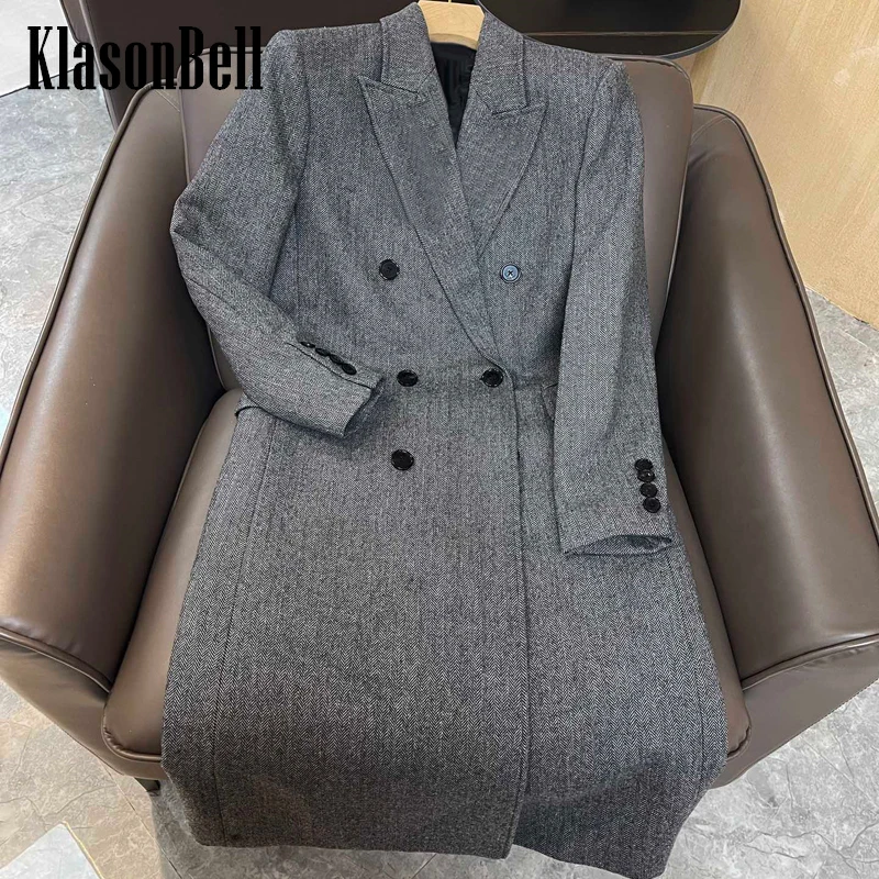 9.26 KlasonBell Fashion Temperament Double Breasted With Letter Brooch Herringbone Mid Length Wool Coat Women
9.26 KlasonBell Fashion Temperament Double Breasted With Letter Brooch Herringbone Mid Length Wool Coat Women