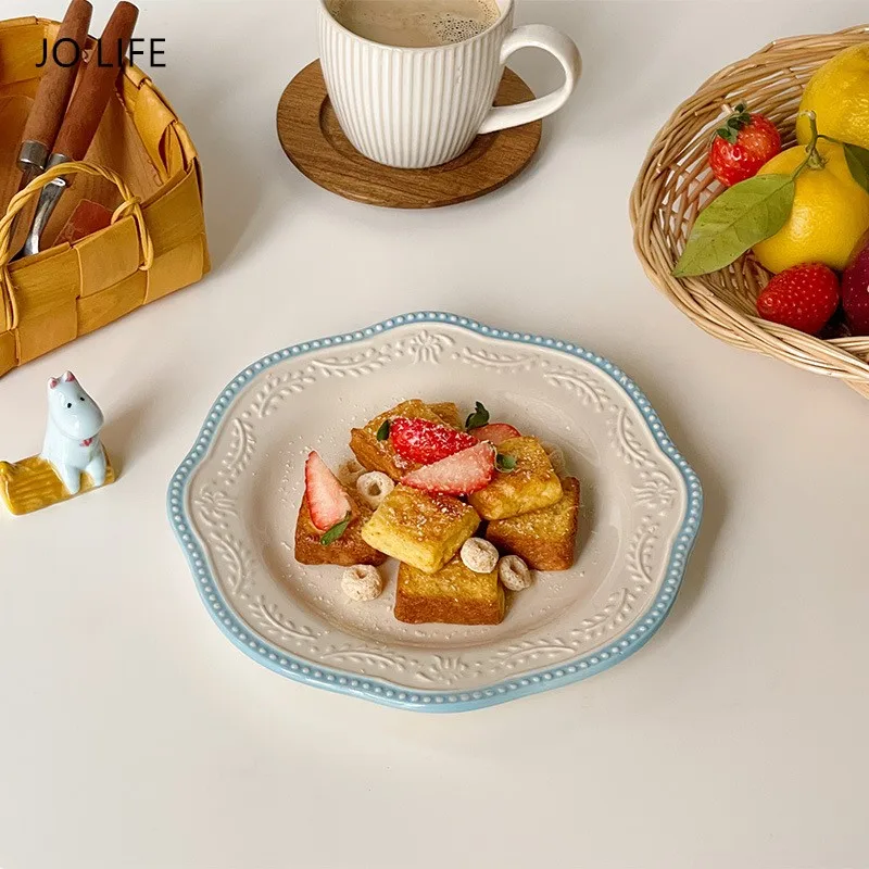 JO LIFE French Relief Sculpture Dessert Dish Ceramic china Colorful Flower Elegant Plate Dishes Kitchen Tableware
JO LIFE French Relief Sculpture Dessert Dish Ceramic china Colorful Flower Elegant Plate Dishes Kitchen Tableware