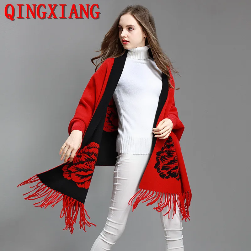 14 Color Oversize Knitwear Winter Knitted Poncho Shawl Women Printed Floral Designer Female Batwing Sleeves Two Color Loose Coat
14 Color Oversize Knitwear Winter Knitted Poncho Shawl Women Printed Floral Designer Female Batwing Sleeves Two Color Loose Coat