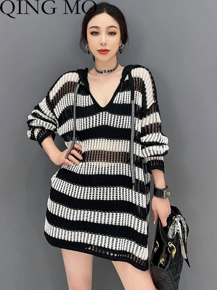 QING MO 2023 Summer New Sunscreen Outfit Hooded Slim Casual One Piece Top Fashion Women Full Sleeve Thin T-shirt ZXF3036
QING MO 2023 Summer New Sunscreen Outfit Hooded Slim Casual One Piece Top Fashion Women Full Sleeve Thin T-shirt ZXF3036