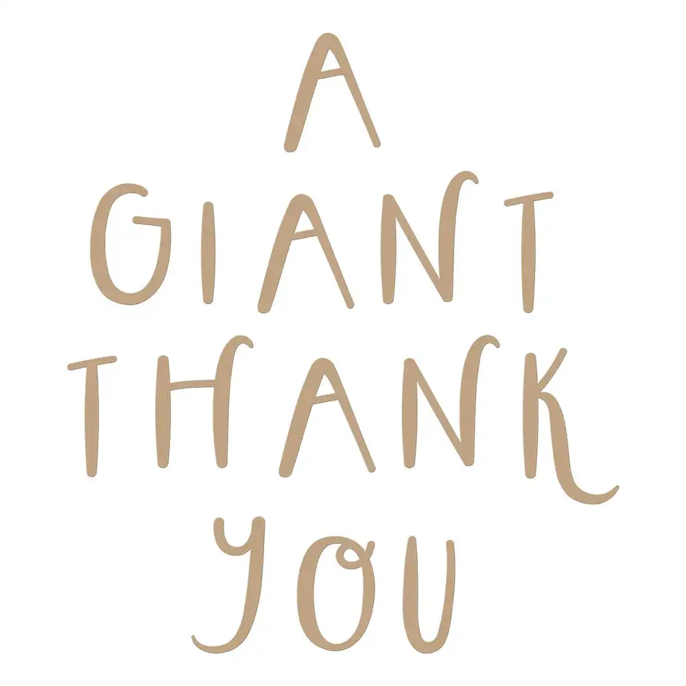 Giant Thank You Hot Foil Scrapbooking Embossed Make Paper Card Album Diy Craft Template Decoration Sheets 2023 New Arrivals
Giant Thank You Hot Foil Scrapbooking Embossed Make Paper Card Album Diy Craft Template Decoration Sheets 2023 New Arrivals