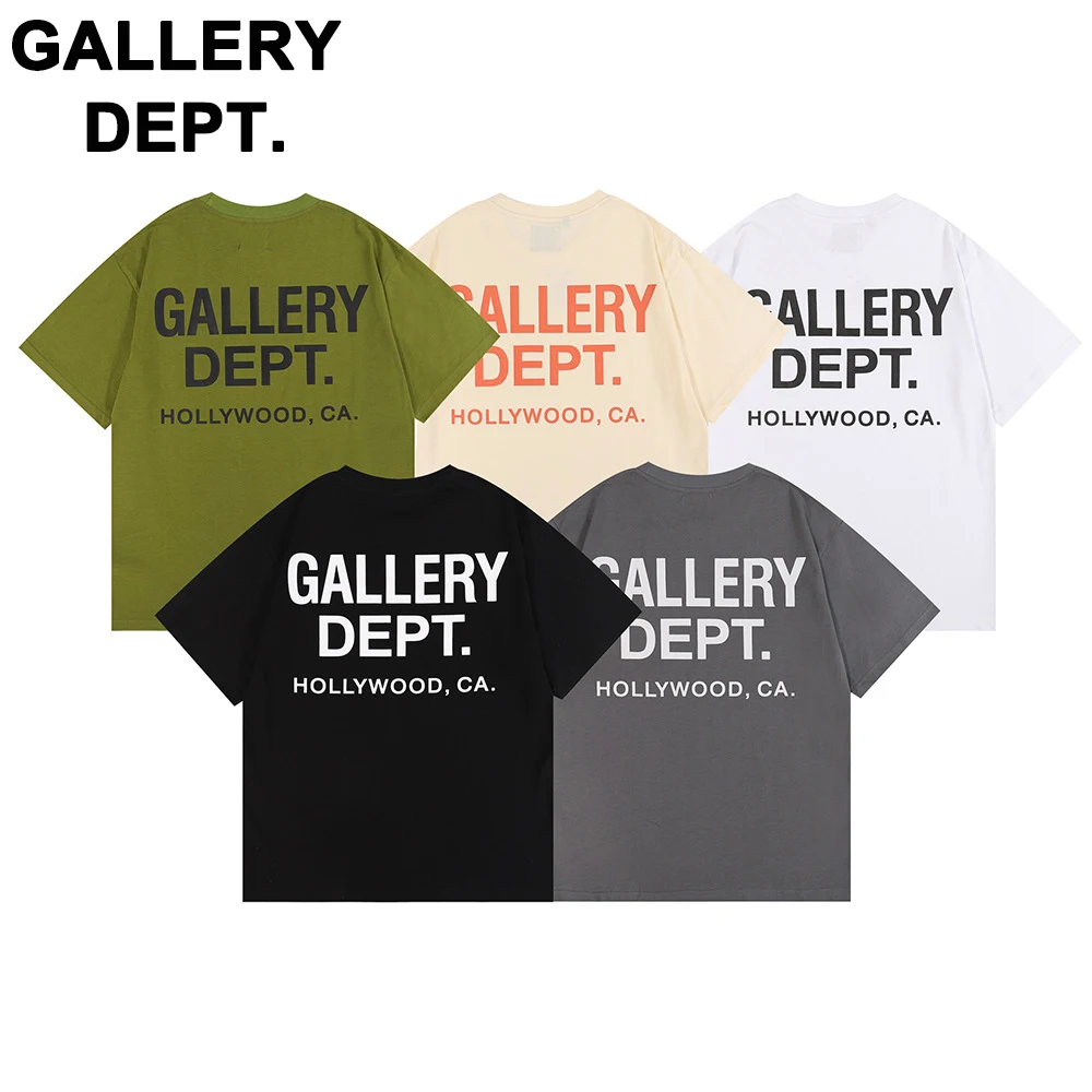 

GALLERY DEPT New 2023 Letter Print Woman Fashion Original Brand T Shirt Men Tops Summer Short Sleeve FALLERY Cotton Mans Tshirt