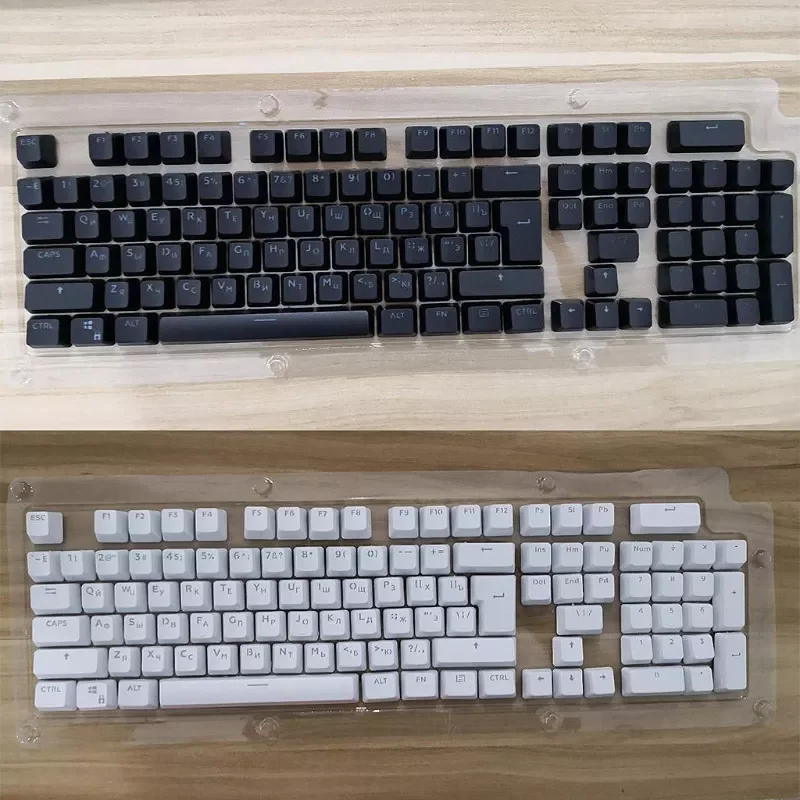 104 Keycaps Russian Translucent Backlight Keycaps For Cherry MX Keyboard Switch
104 Keycaps Russian Translucent Backlight Keycaps For Cherry MX Keyboard Switch