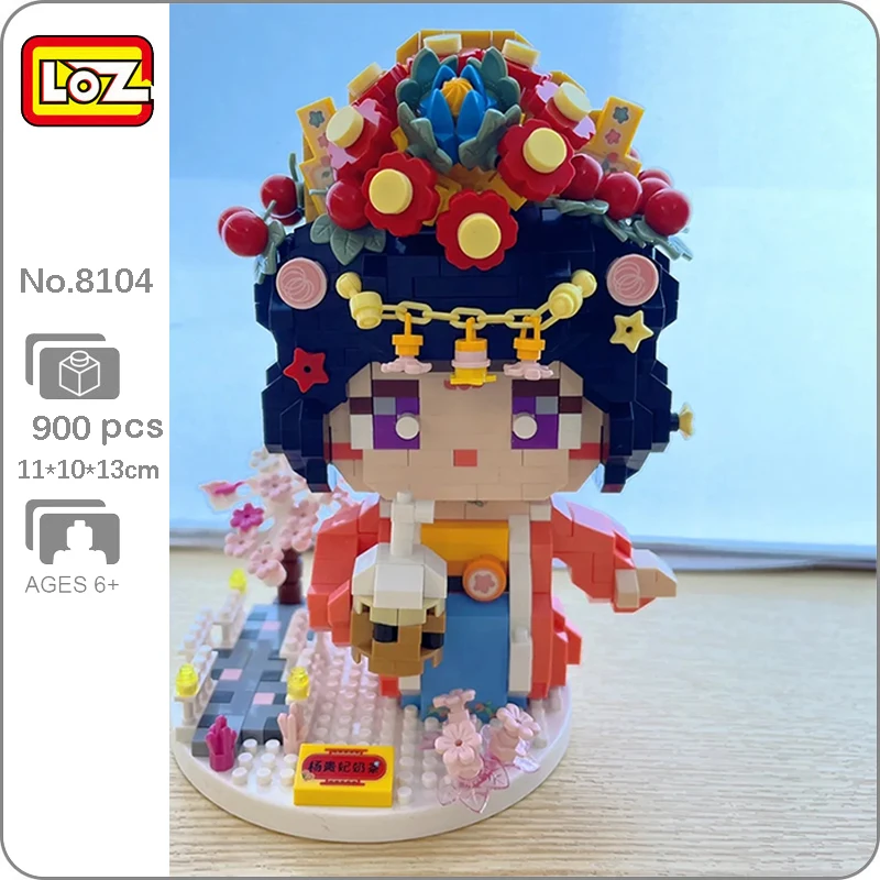 

LOZ 8104 Ancient Beauty Queen Milk Tea Drink Cherry Tree Crown Doll Mini Diamond Blocks Bricks Building Toy For Children No Box