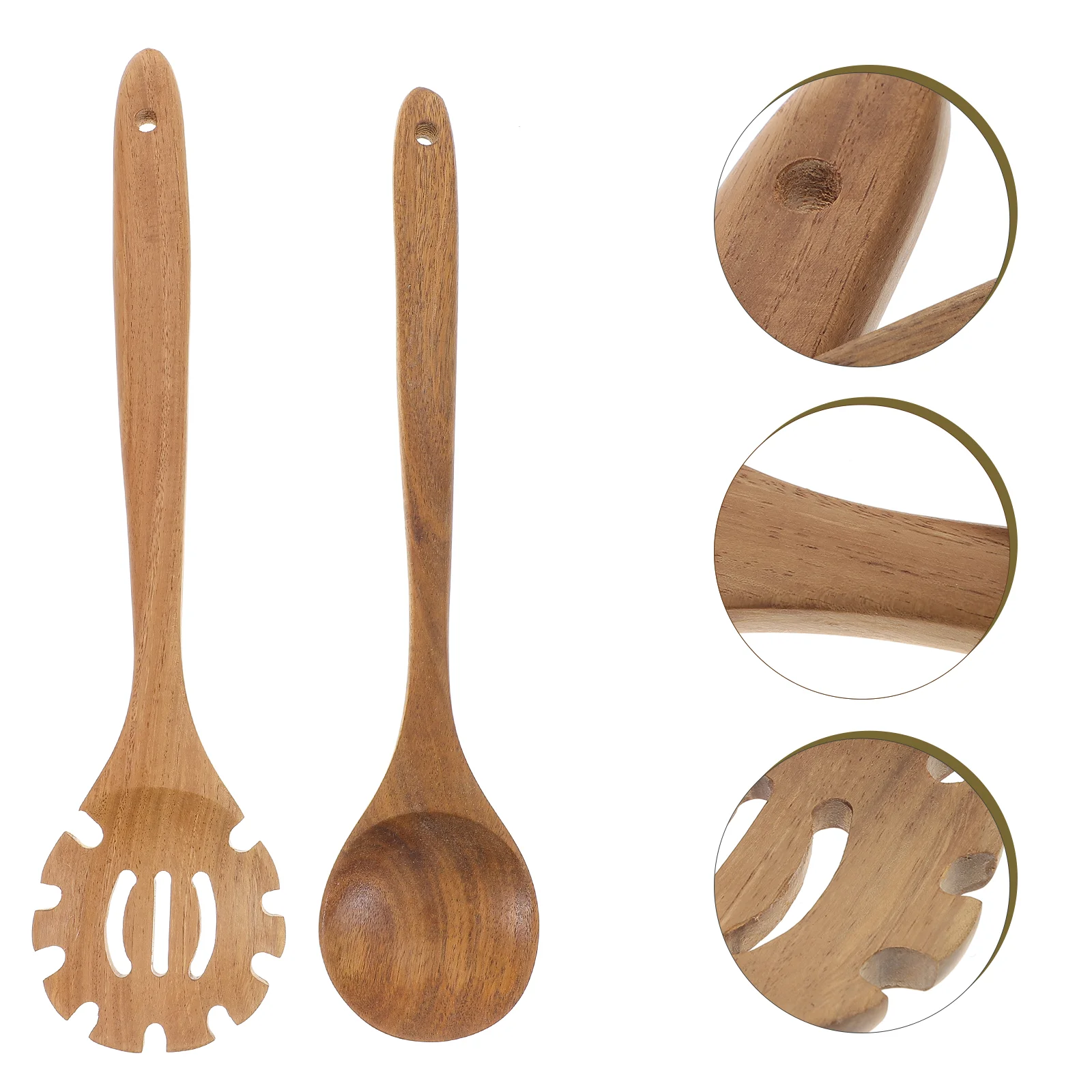 

Spoon Wooden Spaghetti Pasta Ladle Kitchen Server Soup Cooking Serving Spoons Noodles Fork Slotted Utensil Noodle Rice Mixing