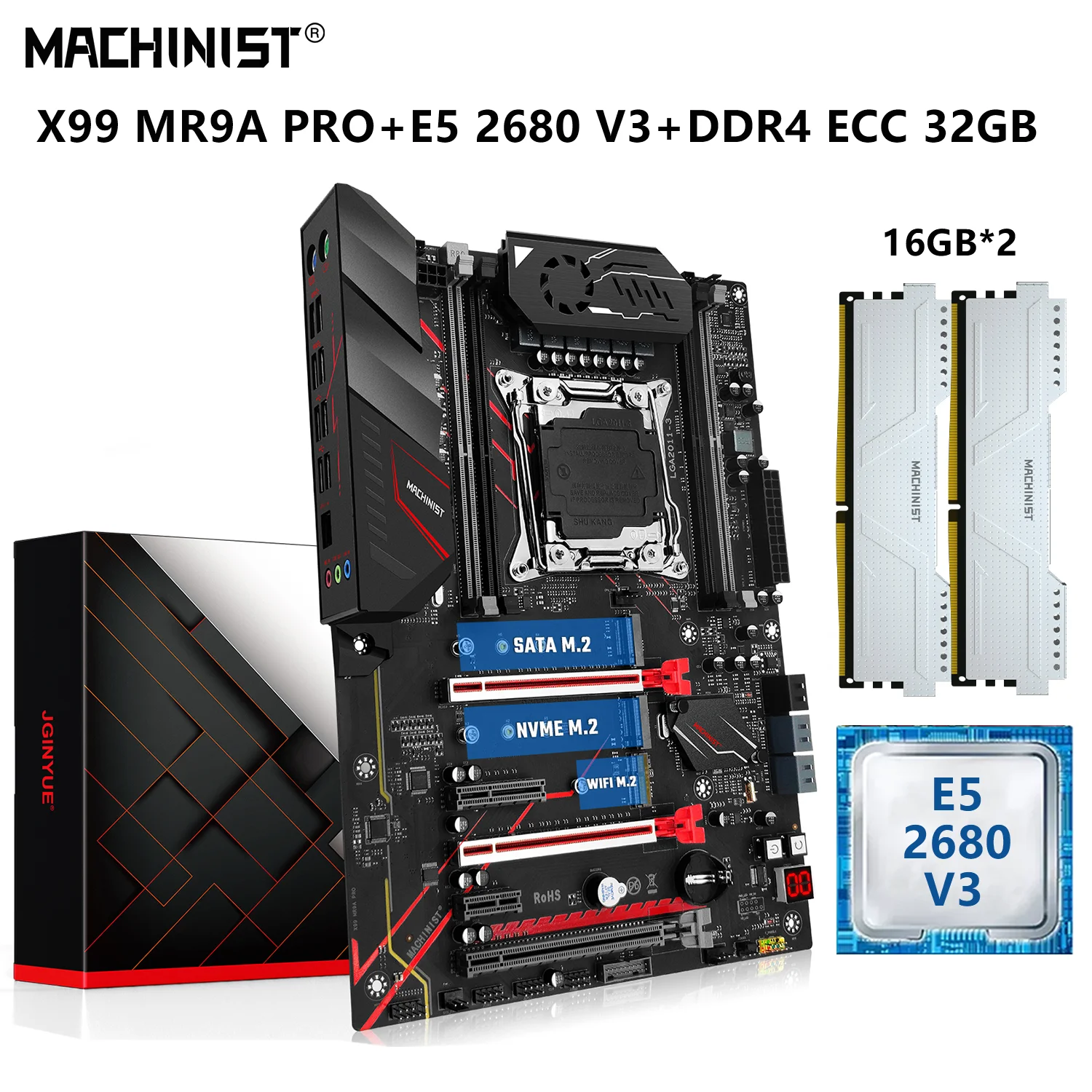 MACHINIST X99 материнская плата LGA 2011-3 комплект процессора Xeon E5 2680 V3 32 ГБ = 2*16 Гб DDR4 ECC память NVME SATA USB 3,0 MR9A PRO
MACHINIST X99 материнская плата LGA 2011-3 комплект процессора Xeon E5 2680 V3 32 ГБ = 2*16 Гб DDR4 ECC память NVME SATA USB 3,0 MR9A PRO