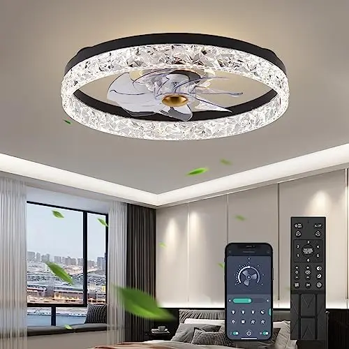 2023 Upgraded F098 Black Ceiling Fans with Lights App & Remote Control, Timing & 3 Led Color Led , 6 Wind Speeds Modern Chandel
2023 Upgraded F098 Black Ceiling Fans with Lights App & Remote Control, Timing & 3 Led Color Led , 6 Wind Speeds Modern Chandel