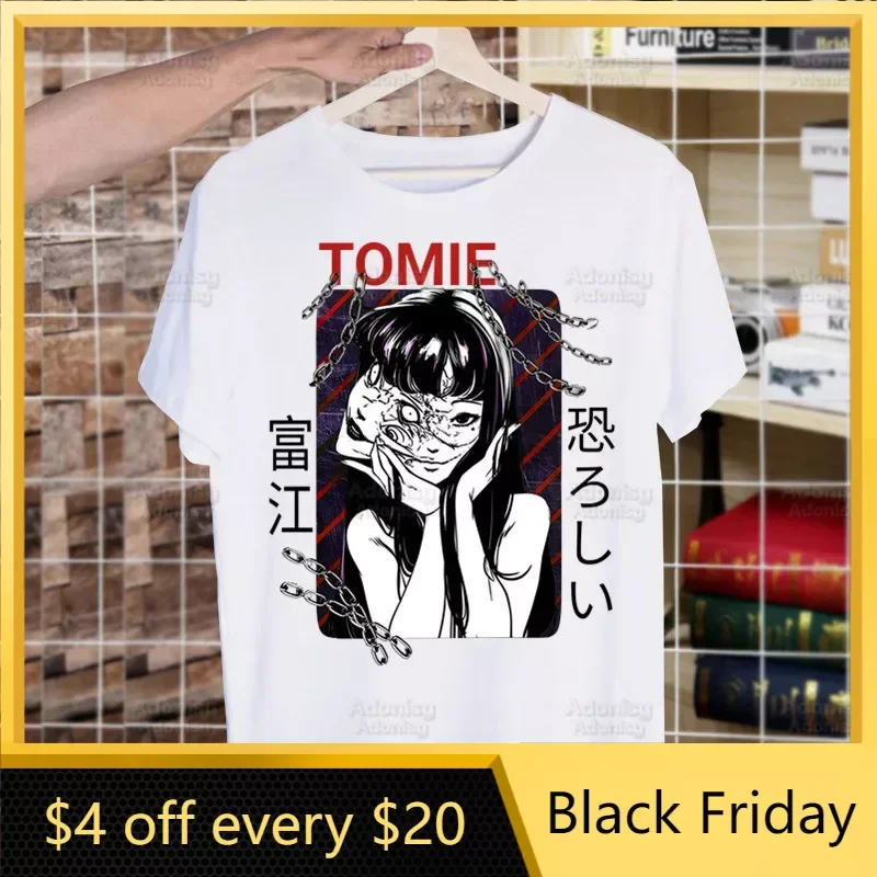 

Junji Ito Tomie Shintaro Kago Horror Japan Manga Streetwear T Shirt Harajuku TShirts Short Sleeve Casual T-Shirt Tops Tees