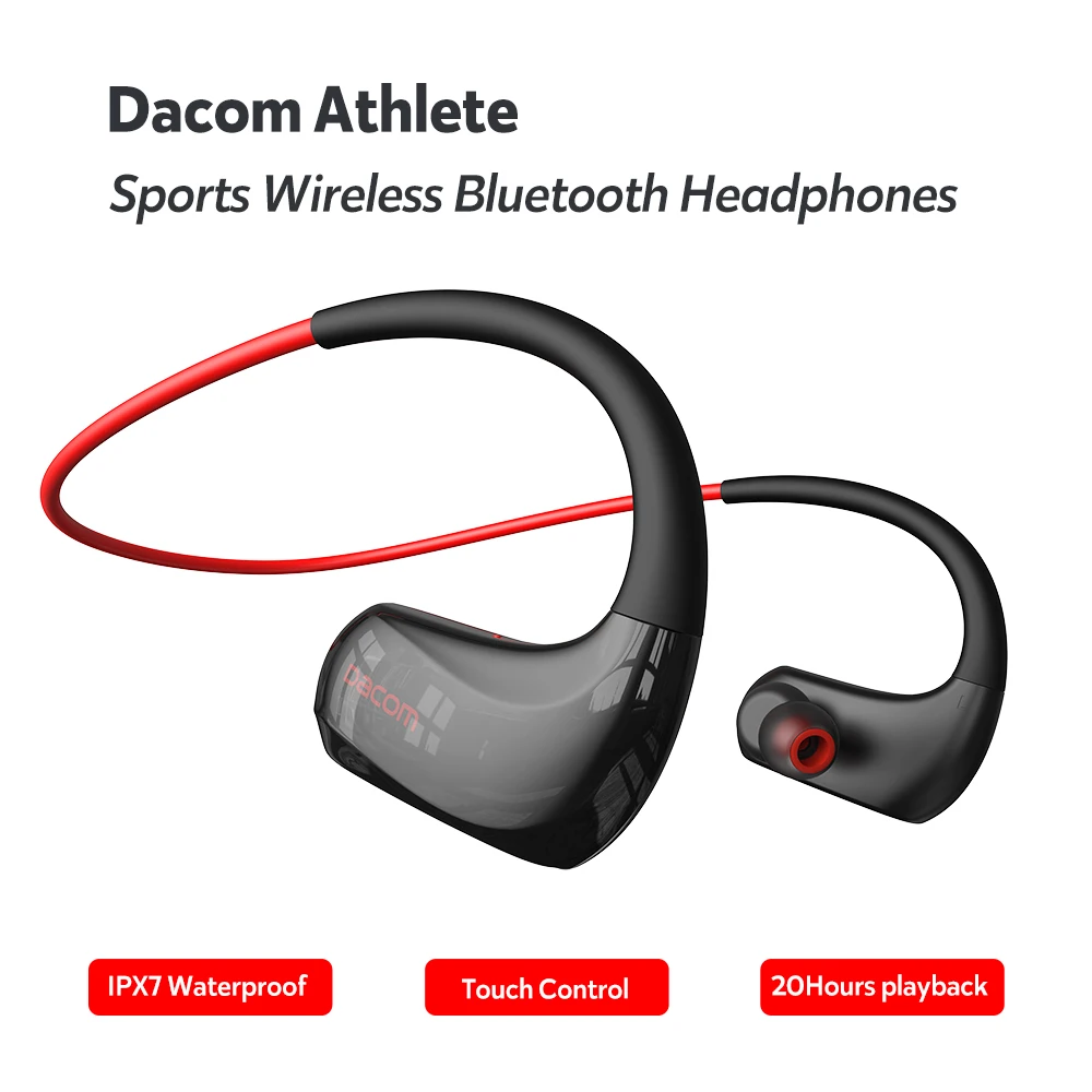 Беспроводные наушники DACOM Athlete спортивные Bluetooth-наушники IPX7 водонепроницаемость