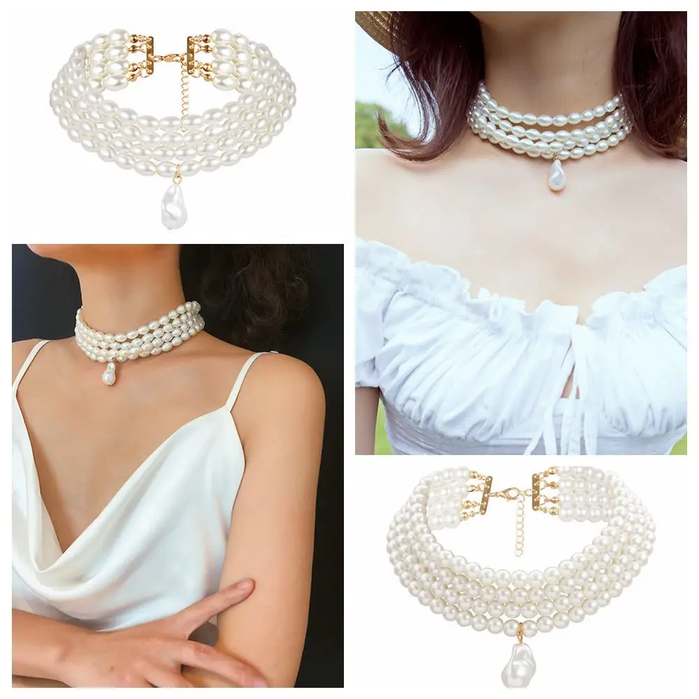 Multilayer Chunky Pearl Chokers Necklace for Women Wedding Party Statement Pearl Necklace Short Chokers Women Fashion Jewelry 
Multilayer Chunky Pearl Chokers Necklace for Women Wedding Party Statement Pearl Necklace Short Chokers Women Fashion Jewelry