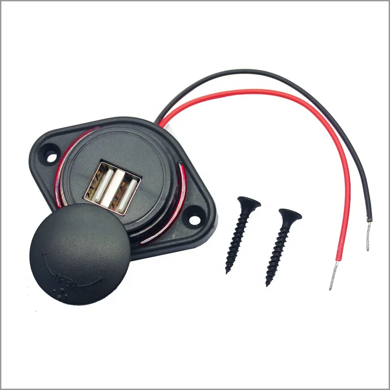 DC 12/24V Waterproof Cover And Panel Mount Dual USB Sockets With Color LED Lamp For Bus Mini Car Phone Charger
DC 12/24V Waterproof Cover And Panel Mount Dual USB Sockets With Color LED Lamp For Bus Mini Car Phone Charger
