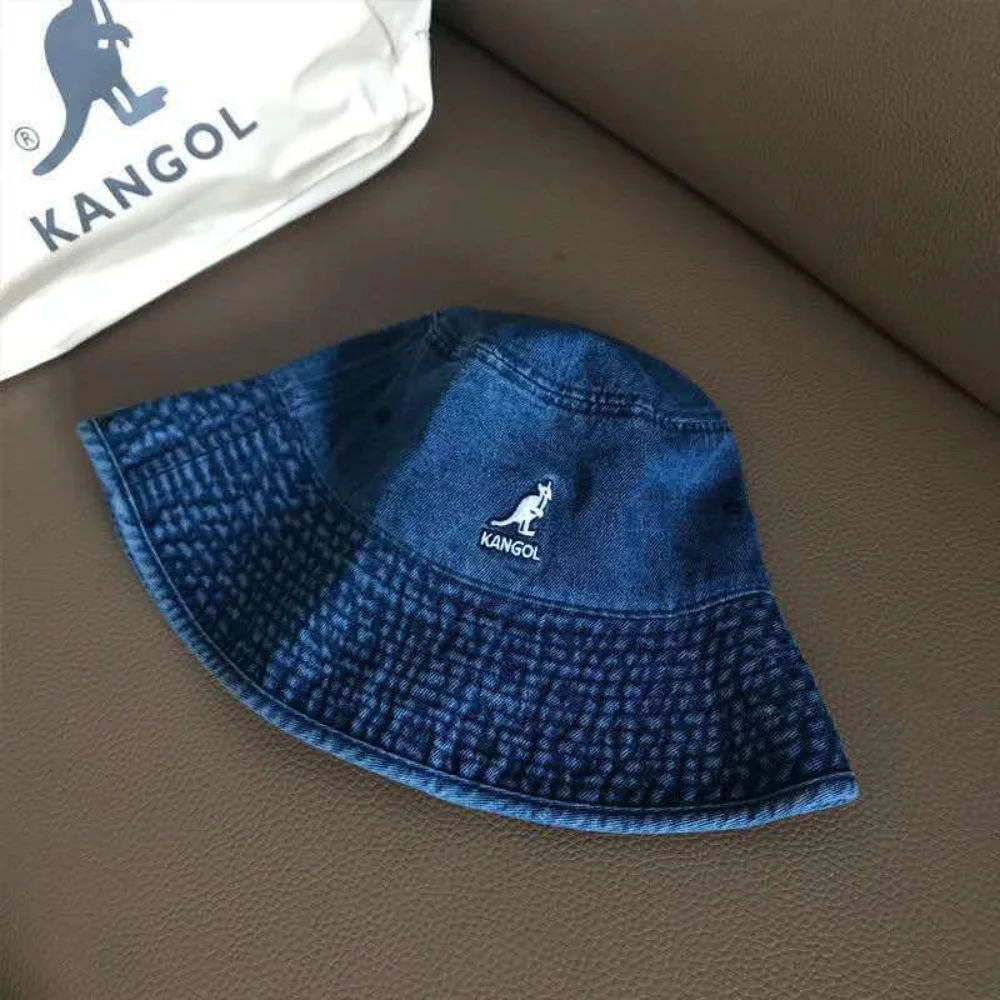 

Luxury New KANGOL Kangaroo Cowboy Fisherman Hat Sunshade Sunscreen Big Hat Flat Brim Fashion Flat Top Beach Hat scrub cap