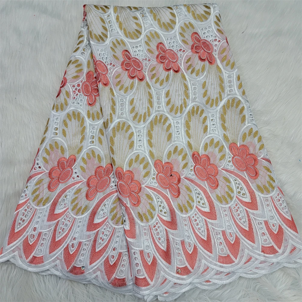 Hot Sale White Red African Lace Fabric High Quality Embroidery Cotton 5Yards Swiss Voile Lace In Switzerland For Church Dress
Hot Sale White Red African Lace Fabric High Quality Embroidery Cotton 5Yards Swiss Voile Lace In Switzerland For Church Dress