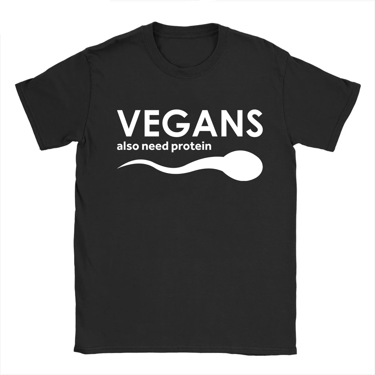 

Graphic Men'S T Shirt Vegans Also Need Protein Funny Vegans Quote Tops Cotton Oversized T-Shirt Republican Men’s Streetwear