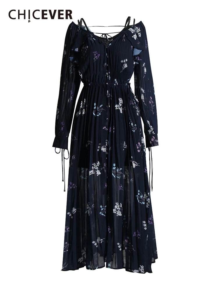 CHICEVER Hit Color Print Dresses For Women V Neck Long Sleeve High Waist Patchwork Lace Up Elegant Dress Female Summer Fashion
CHICEVER Hit Color Print Dresses For Women V Neck Long Sleeve High Waist Patchwork Lace Up Elegant Dress Female Summer Fashion